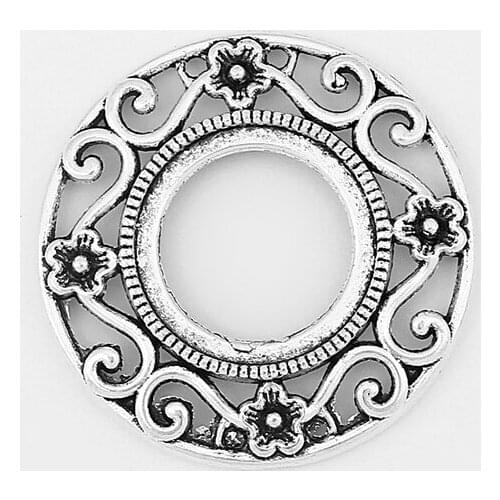 10PCS Charms Moon Star 33*33mm Round Antique Silver Color Pendants DIY Crafts Making Findings Handmade Tibetan Jewelry