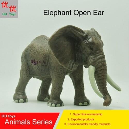 Hot toys:Elephant Open Ear Simulation model Animals kids toys children educational props