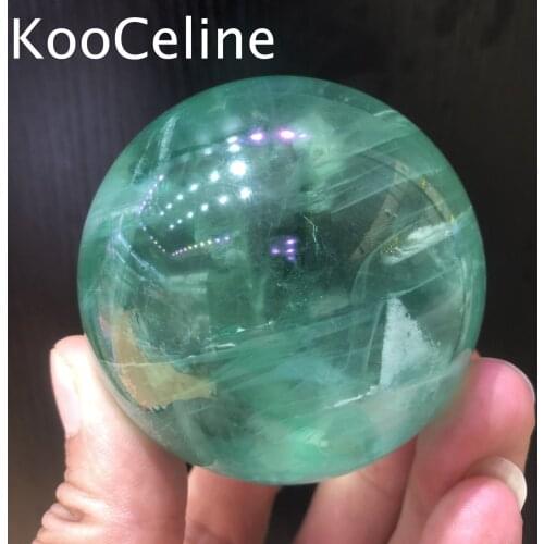 Natural Crystals Quartz Clear Green Fluorite Sphere Ball Energy Reiki Stone Home Office Aquarium Decoration Accessories Gemstone