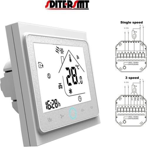 24V 95-240V RS485 0-10V Proportional Valve Cool Heat Thermostat for 1st/3rd Gear Applicable Temperature Control Transformation