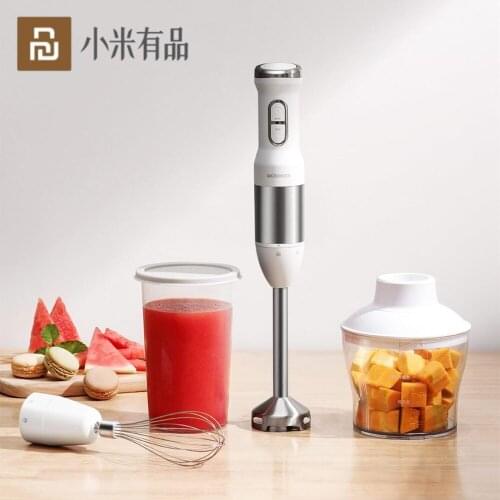 Youpin 4 in 1 Manual Blender Electric Kitchen Portable Food Processor Mixer Juicer Quick Cooking Meat Grinder with EU Adapter