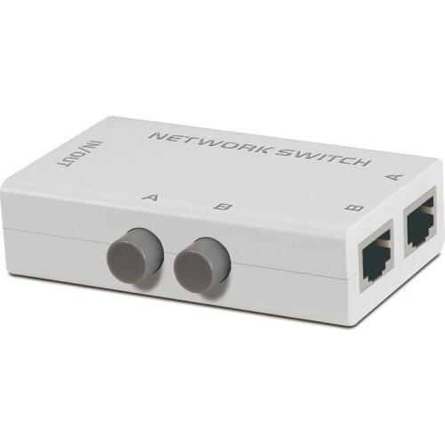 2 Port Mini Network Switch manual RJ45 RJ-45 Ethernet sharing device Plastic, 2 in 1 out or 1 in 2 out