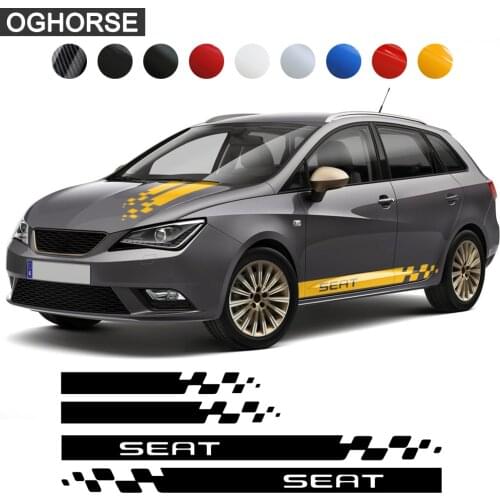 Racing Sport Car Door Side Stripes Skirt Sticker Hood Vinyl Decal for Seat Leon Ibiza Altea Alhambra Arona Tarraco