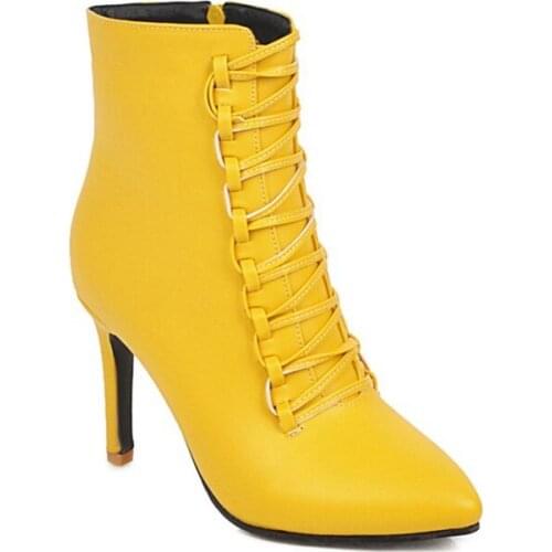 Zapatos De Mujer 2021 Fashion Sexy Winter Ankle Boots Pointed Toe High Heels Wedding Party women designer boots Plus Size A99-6