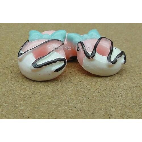 1pcs/lot resin flat back light pink chocolate cake 19mm Cabochons Hair Bow Center Card Frame Making Craft DIY B013-1