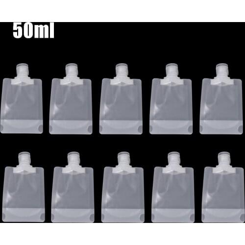 10pcs Liquid Dispenser Pouch Storage Bags Leakproof Hand Sanitizer Bag Soap Lotion Packaging Bag With Spout Pouch 10/30/50/100ml