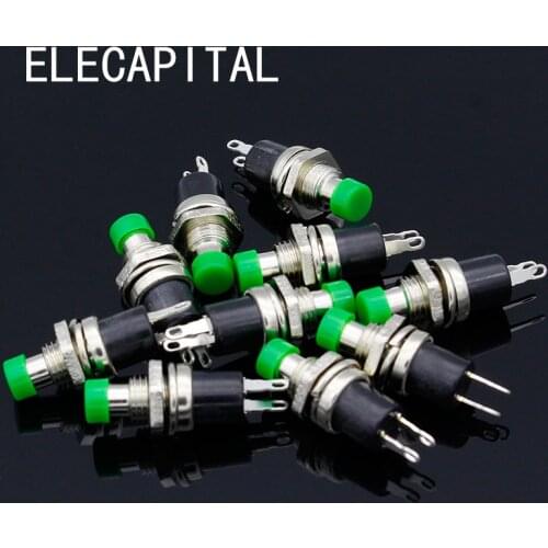 10pcs NO Normally Open Mini Momentary Spring Return Push Button Switches Green