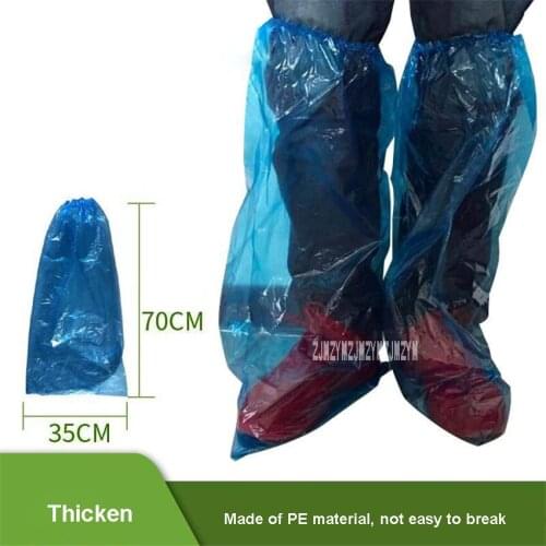 100 pcs/pack Disposable Shoe Cover Lengthen Thickened Protective Non-slip Foot Cover Household Dustproof Waterproof Shoe Cover