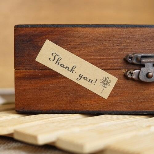 108pcs Thank you Kraft Flower Sealing Stickers Paper Crafts Thank you With Flower Labels Packaging Envelopes Bags Sticker