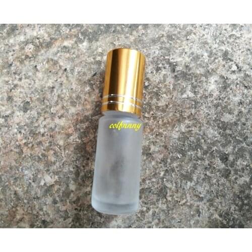 300pcs/lot 5ml Empty Matte Transparent Thick Glass Roll on Bottle Container For Essential Oil Perfume Fragrance