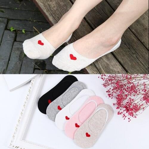 5 Pairs/Lot Cotton Women Funny Socks Fashion Cute Short Silica Gel Solid Non Slip Boat Casual Stealth