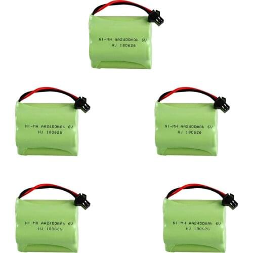 5PCS/lot 6v battery 2400mah ni-mh bateria 6v nimh battery pack 6v aa ni mh for lighting rc car toy electric tools Ttype SM Plug