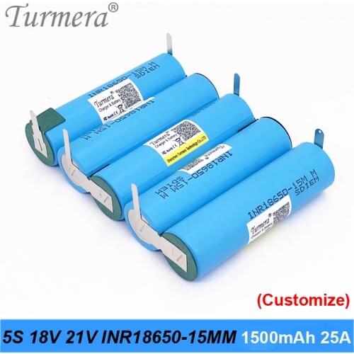 5s 18v 21v battery 18650 pack inr18650-15mm 1500mah 25a welding battery for screwdriver battery and vacuum cleaner customized