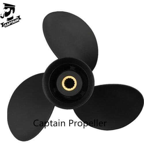 9.25x9 Outboard Propeller Black Max Fit Mercury Mariner Engine 4-Stroke 9.9HP 15HP 20HP 14 Tooth Spline RH 48-897750A11