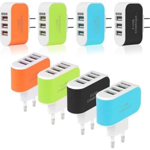 Mobile Phone Charger Supply 5V 1A Universal Adapter Converter 220V TO 5V 3 Ports Charger Travel Power Adapter for Phone EU