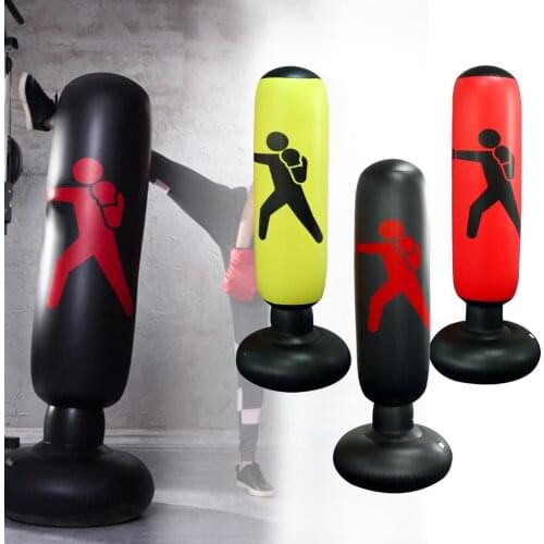 Adult Boxing Column Inflatable Vertical Tumbler Muay Thai Training Rebound Sandbag Children Indoor Full Body Fitness Equipment