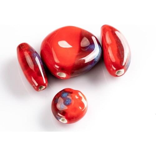 5pcs Big Special-shaped Ceramic Beads Porcelain Crafts Jewelry Handmade DIY Materials #92566