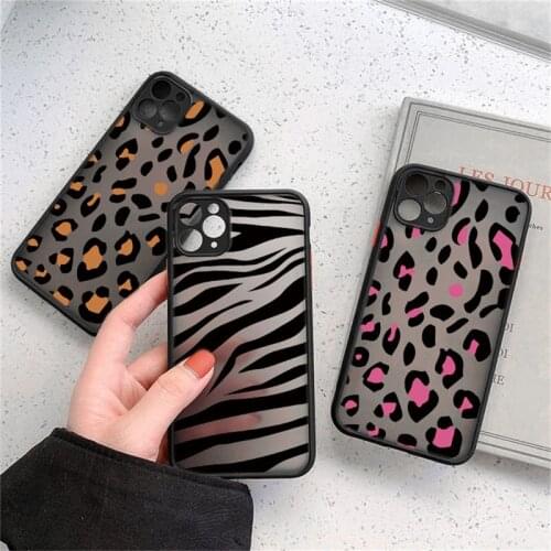 Ottwn Fashion Leopard Pattern Case For iPhone 12 11 Pro Max XS Max XR X 12 Mini 7 8 Plus SE 2020 Matte Bumper Shockproof Cover