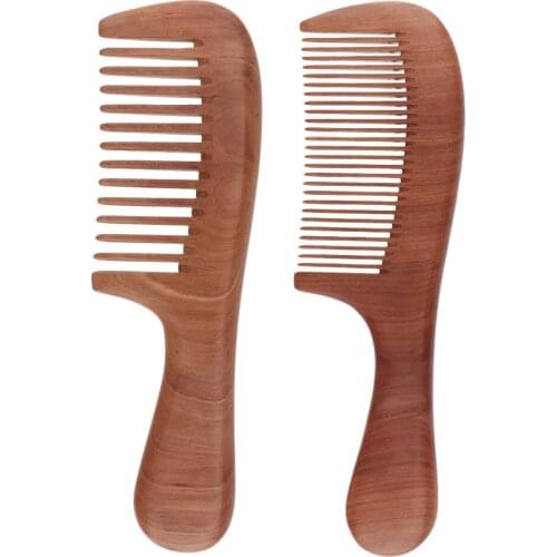 Wooden Comb for Beards, Head Hair, Mustaches - Pocket Sized, Durable, Anti-Static Wood Comb for Women Men