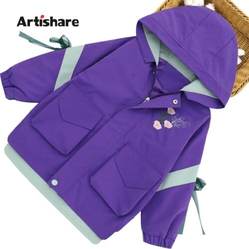 Girls Long Jacket Floral Embroidery Outerwear Coat For Girls Casual Kids Coat Spring Autumn Clothes For Girls 6 8 10 12 14