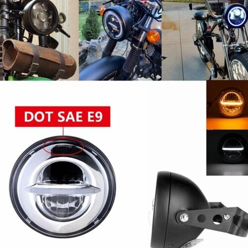 5.75 Inch Motorcycle LED Headlight With Housing for Dyna Softail Sportster 883 XL883 FXCW 6.5" Led DRL 50W Motorbike Headlamp