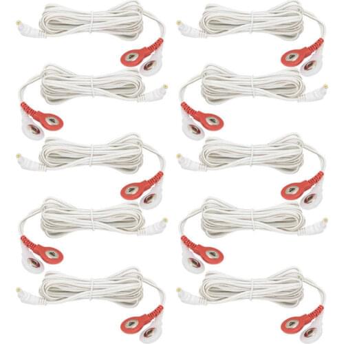Relaxation Treatments 10pcs / bag 2.35mm 1.5m 2In1 Button Type Electrode Lead Wires Cable for TENS Unit Physiotherapy