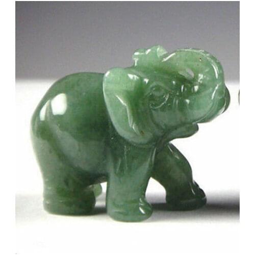 Chinese Green jade Carved Elephant Small statue