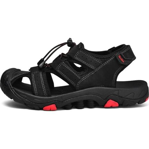 Summer Mens Leather Sandals Soft Driving Footwear Mens Sandals 2021