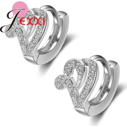 New Design Fashion Silver Big Earrings For Women Party Accessories With Shiny White Stones Crystal Music Element