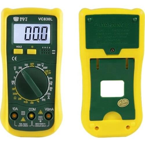 BESTOOL VC830L Auto - Ranging Frequency DC AC Voltage Mini Pocket Portable Multimetro Digital Victor Multimeter 20a Tester