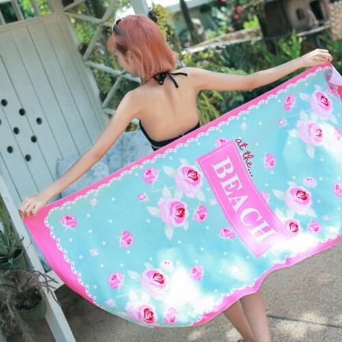 Cartoon Couple Beach Towel Wholesale Microfiber Reactive Printing Bath Towel Spa Towel Shower Towel Quick-Dry Bathroom Towels