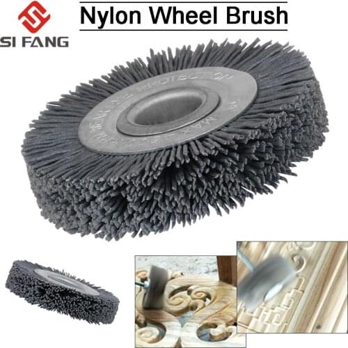 70x16mm Nylon Wheel Brush for Wood Furniture Metal Grinding Polishing Abrasive Wire Brush Grinder 180
