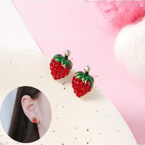 New Arrival Women Classic Fruit Stud Earrings Simple Red Daisy Earrings Fashion Jewelry Women Accessories Girls Gifts Brincos