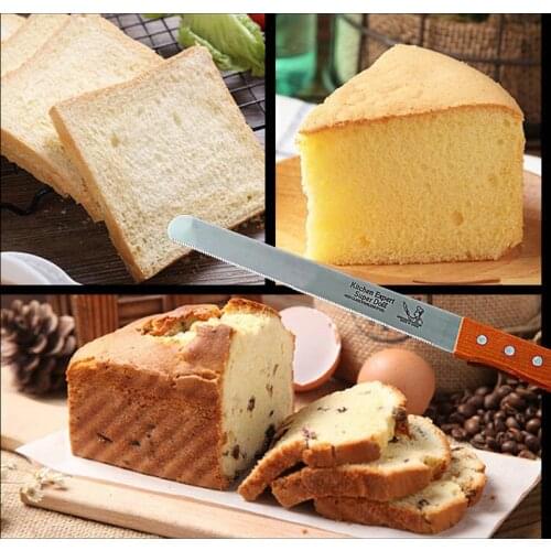10 Inch Steel Serratd Bread Knife Toast Slicing Knives Cake Slicer Baking Pastry Cutter Serrated Blade Easy Cut Bread Fp8
