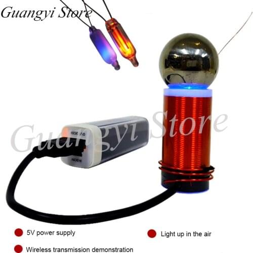 Red Worlds Smallest Tesla Coil One Watt Power Mobile Power Supply Technology Small Production(It Do Not Include the Power Bank)