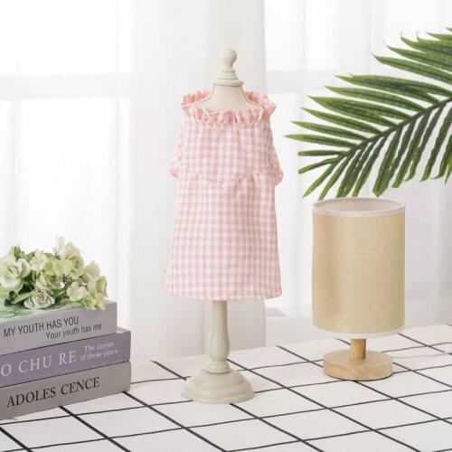 Spring Summer Pet Dog T-shirt Flower Print Skin-friendly Yarn Puppy Plaid Dog clothes Shirt for Small dogs Yorkies Chihuahua