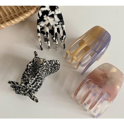 New Women Girls Acetate Hair Clip Leopard Hair Claws Headband Hair Crab Clamp Square Claw Clip Hairpins Hair Accessories