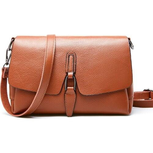 Luxury Genuine Leather Women Shoulder Bags Daily Casual Crossbody Bags Brand Designer Small Flap Black Grey Handbag