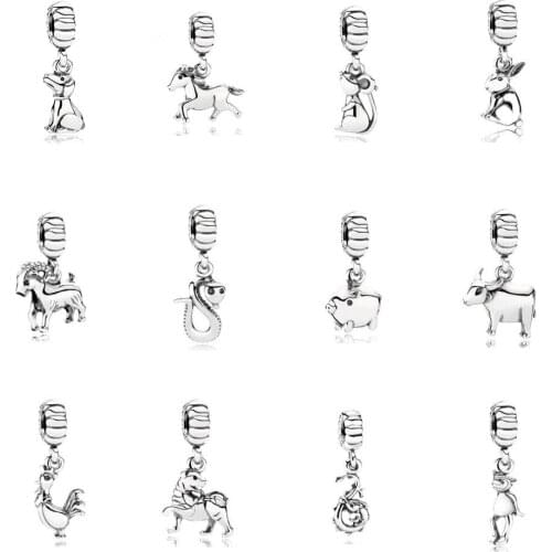 2019 New Fashion Personality 100% Genuine 925 Silver Zodiac Animal Pendant Ornaments Original Ladies Jewelry Recommended Gift