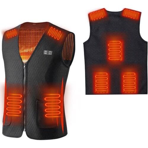 7 Areas Men Heated vest Smart heating Cotton Vest USB Infrared Electric Heating Vest Women Outdoor Thermal Winter Warm Jacket