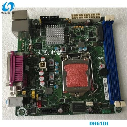 100% Working Desktop Motherboard For DH61DL 17X17 DDR3 H61 ITX 1155 System Board Fully Tested