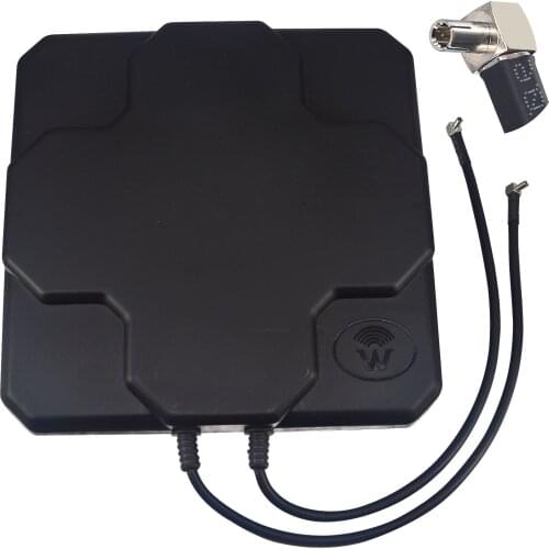 18dBi Outdoor 4G LTE MIMO Antenna Dual Polarization Panel Directional External Antenne Dual TS9 Male 90 Degree 20CM Cable