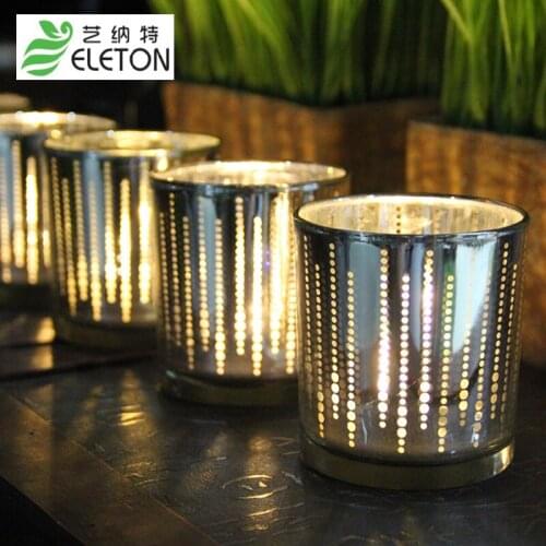 4 pcs/set Contracted with a straight glass candlestick candle cup bar, a romantic candle-lit dinner Wedding Bar Decor