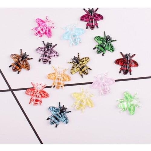 50Pcs Mixed Colors Bee Nail Art Charms Punk Large Rhinestones For Nails Manicure Resin Gems For Nail Art Decoration Bee Stones