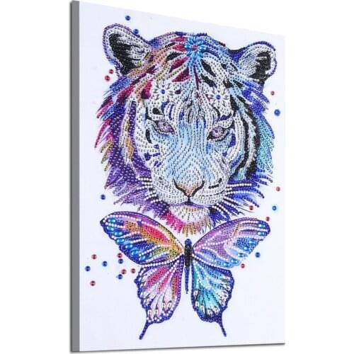 5D diamond embroidery circle diamond special Alien cartoon painting tiger butterfly rhinestone crystal painting home decoration