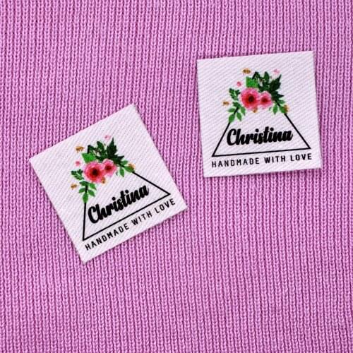 70pieces Custom Ironing Labels, Personalized Brand , Logo or Text, Clothing Labels, iron on, Square, frame (YT171)