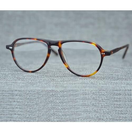 American Designer Brand Eyeglasses Frame Vintage Acetate Frame for Men Blonde Frame