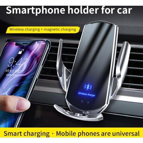 15W Car Phone Holder Qi Wireless Charger Car Mount Intelligent Infrared Car Charging Wireless Air Vent Stand For iPhone Xiaomi