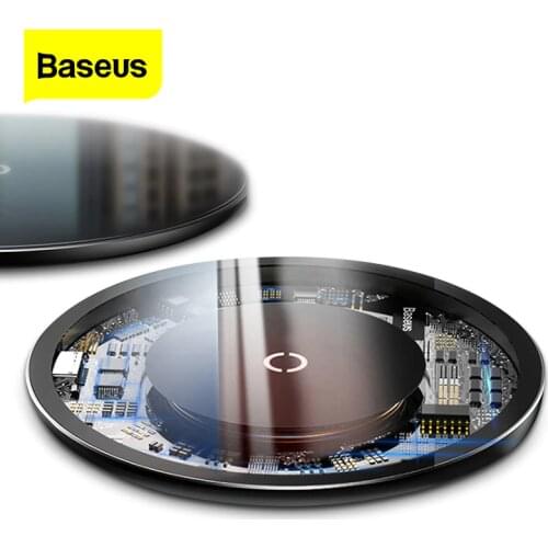 Baseus Qi Wireless Charger For iPhone 11 Pro Max X Glass Panel Wirless Charging Pad For Samsung S9 Wireless Charging Charger Pad