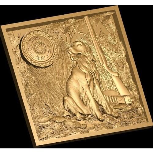 Dog_Clock 3D Model STL relief for cnc STL format Furniture Clock 3D STL format furniture decoration